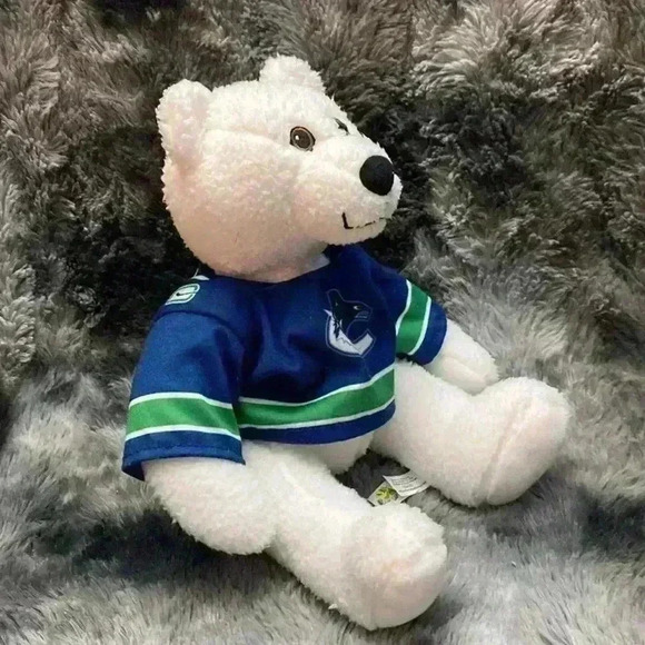 NHL Vancouver Canucks Plush White Bear and Brown Fox Stuffed Animals with Jersey - Picture 6 of 16